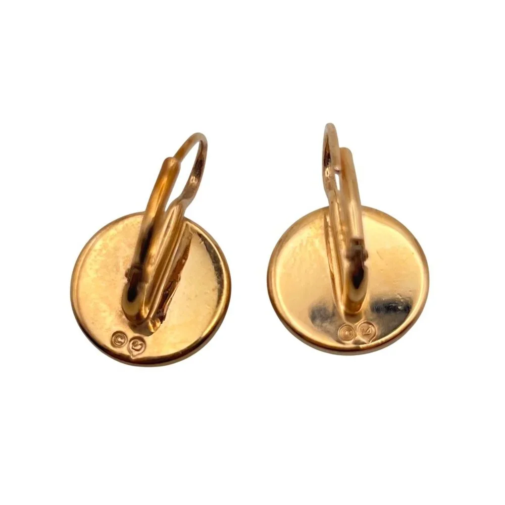 Swarovski Rose Gold-Tone Crystal Pave Leverback Earrings Half Dome 1" Glam Bling - Picture 9 of 9